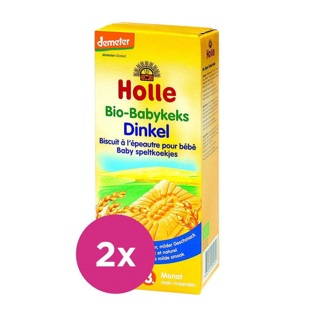 2x HOLLE Bio Detské špaldové keksy, 150 g