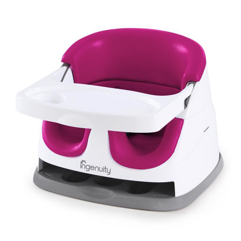 INGENUITY Podsedák na stoličku 2v1 Baby Base Pink Flambe 6m+ do 22 kg