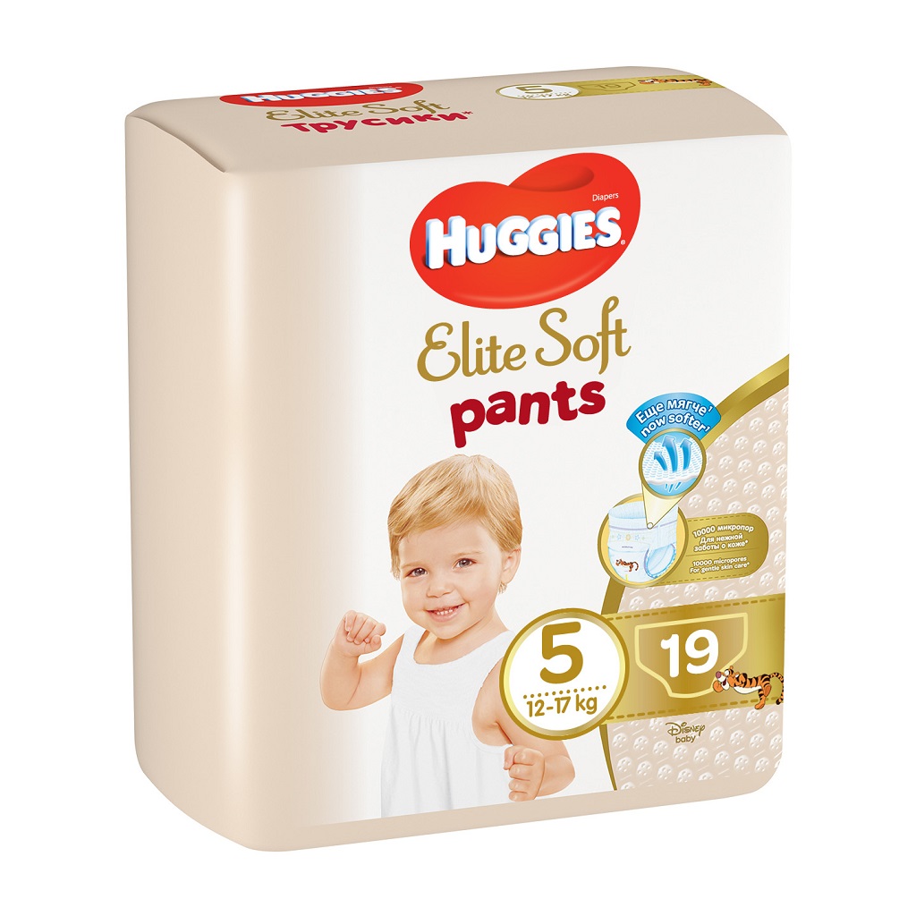 HUGGIES Elite Soft Pants Nohavičky plienkové jednorazové 5 (12-17 kg) 19 ks