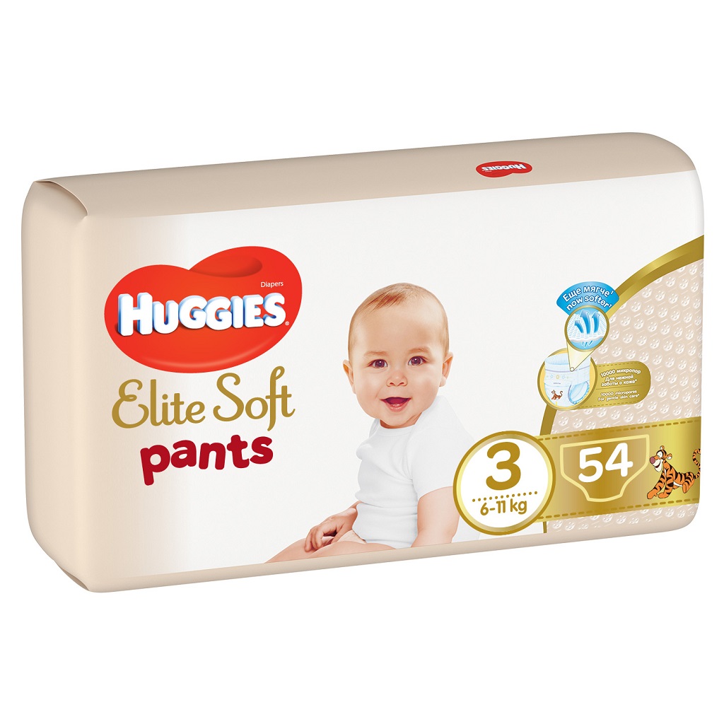 HUGGIES Elite Soft Pants Nohavičky plienkové jednorazové 3 (6-11 kg) 54 ks