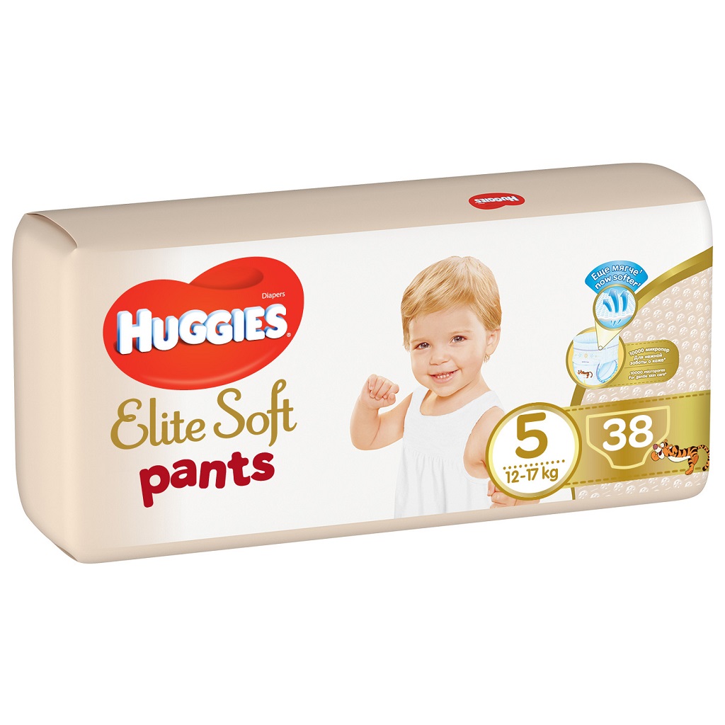 HUGGIES Elite Soft Pants Nohavičky plienkové jednorazové 5 (12-17 kg) 38 ks
