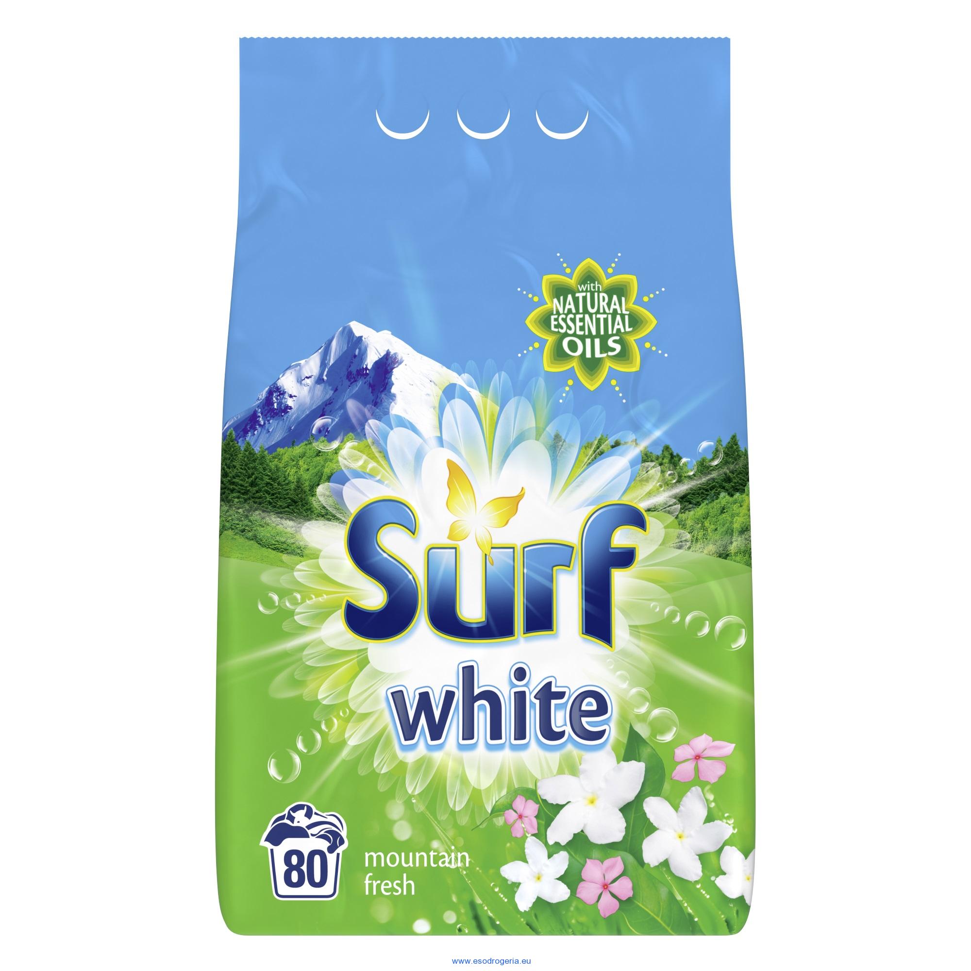 SURF Prášok prác na biele prádlo White Mountain Fresh 80 dávok