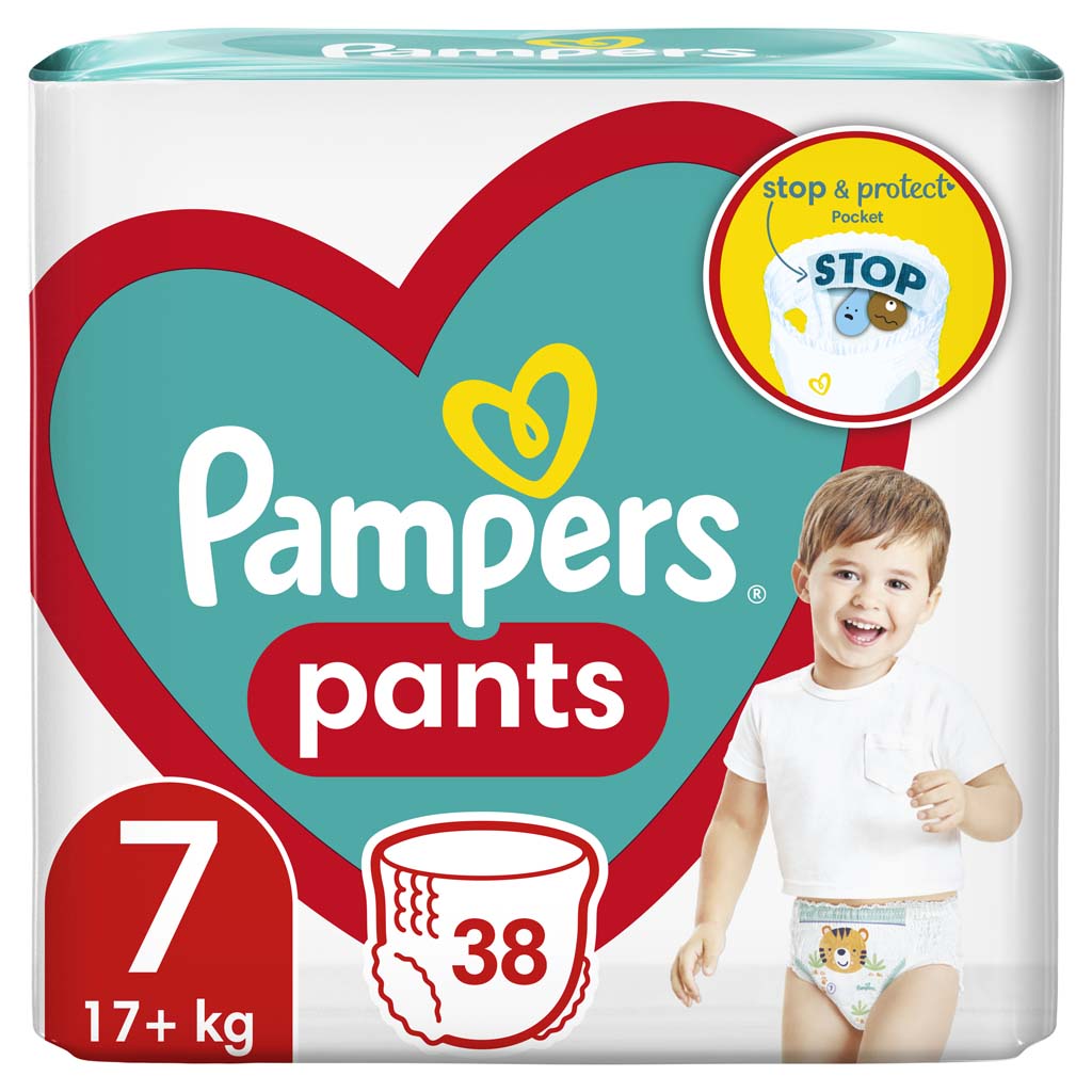 PAMPERS Active Baby-Dry Pants Nohavičky plienkové jednorazové 7 (17 kg+) 38 ks - JUMBO PACK