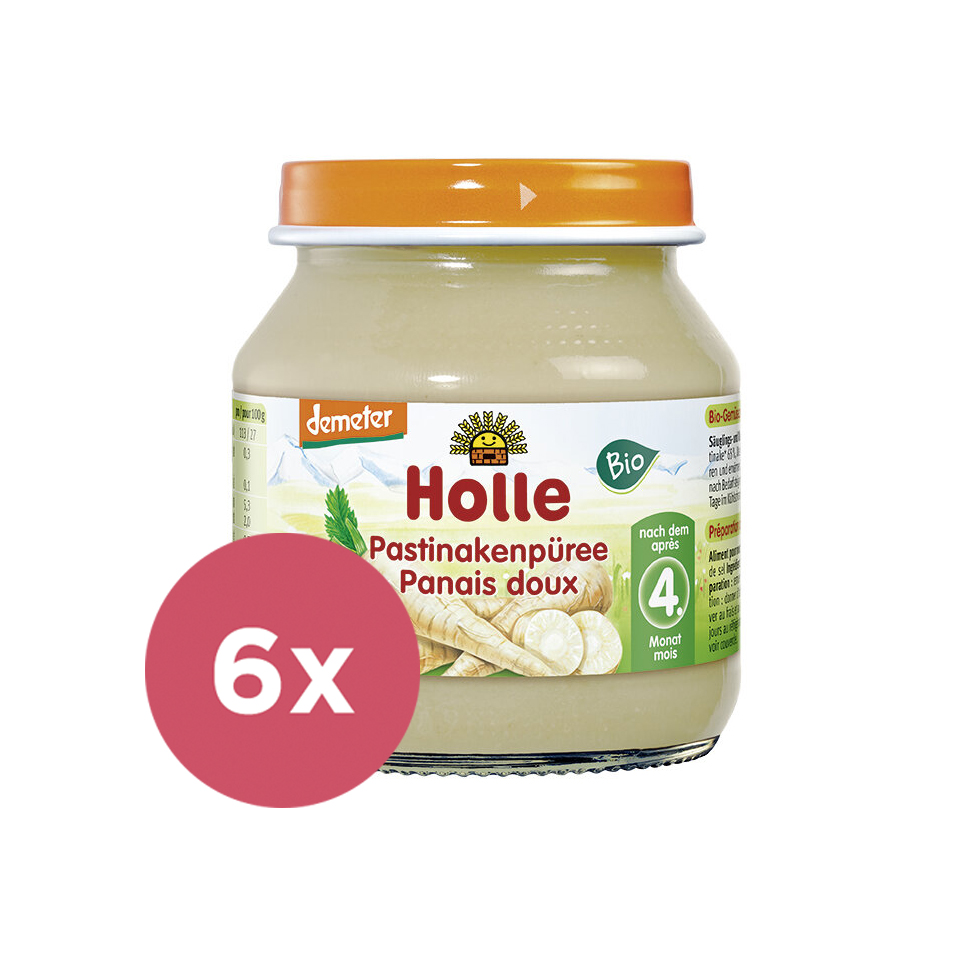 6x HOLLE BIO Paštrnákové pyré (125 g) – zeleninový príkrm