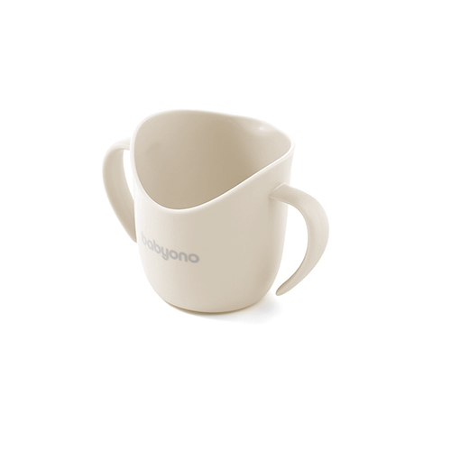 BABYONO Hrnek ergonomický s oušky 120 ml beige 6m+