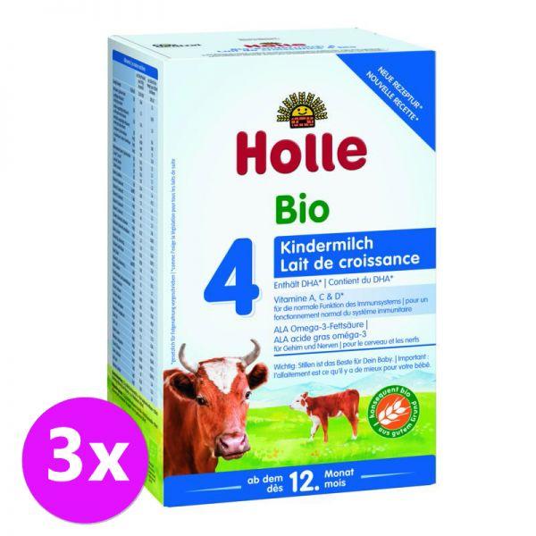 3x HOLLE Bio Detská mliečna výživa 4 pokračovacia