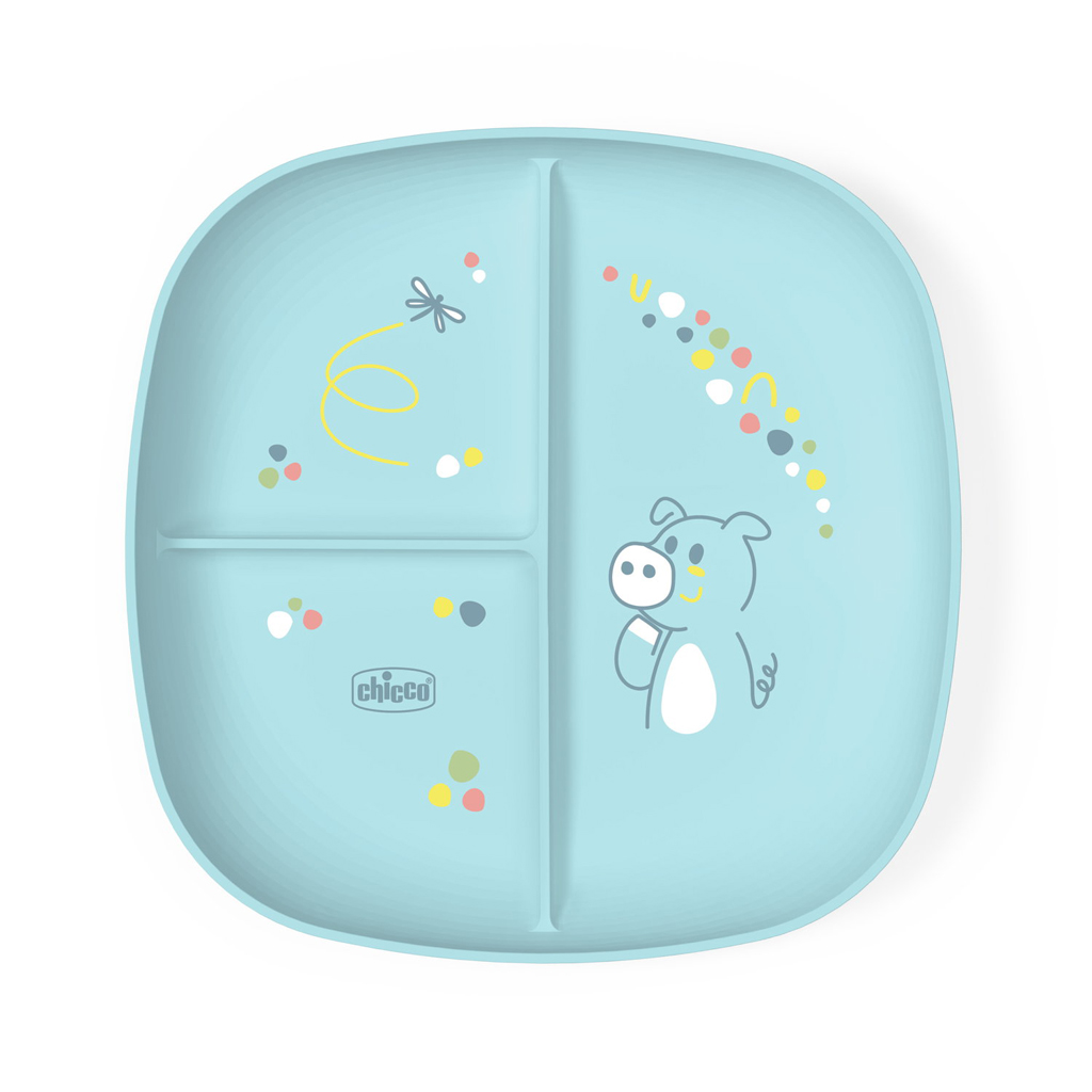 CHICCO Talíř dělený blue 12m+