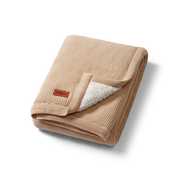 BABYONO Deka bavlněná s fleecovou podšívkou 75 x 100 cm béžová