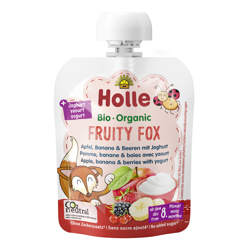 HOLLE BIO Fruity fox - detské ovocné pyré s jogurtom