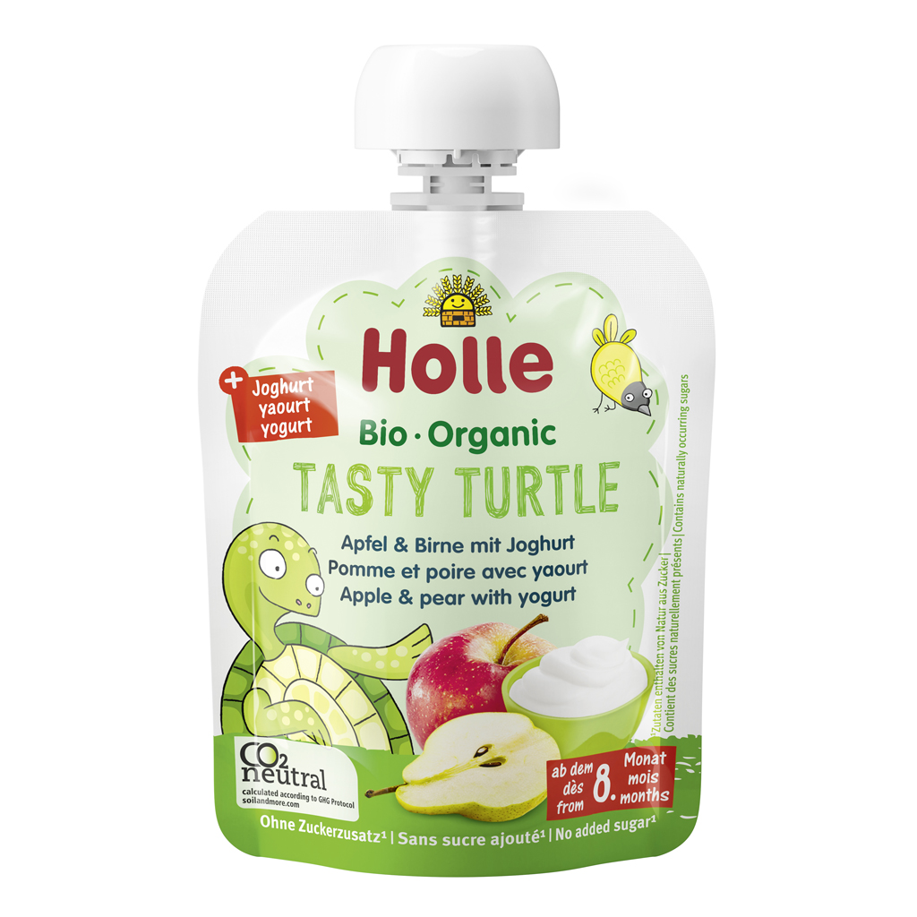 HOLLE BIO Tasty Turtle - detské ovocné pyré s jogurtom
