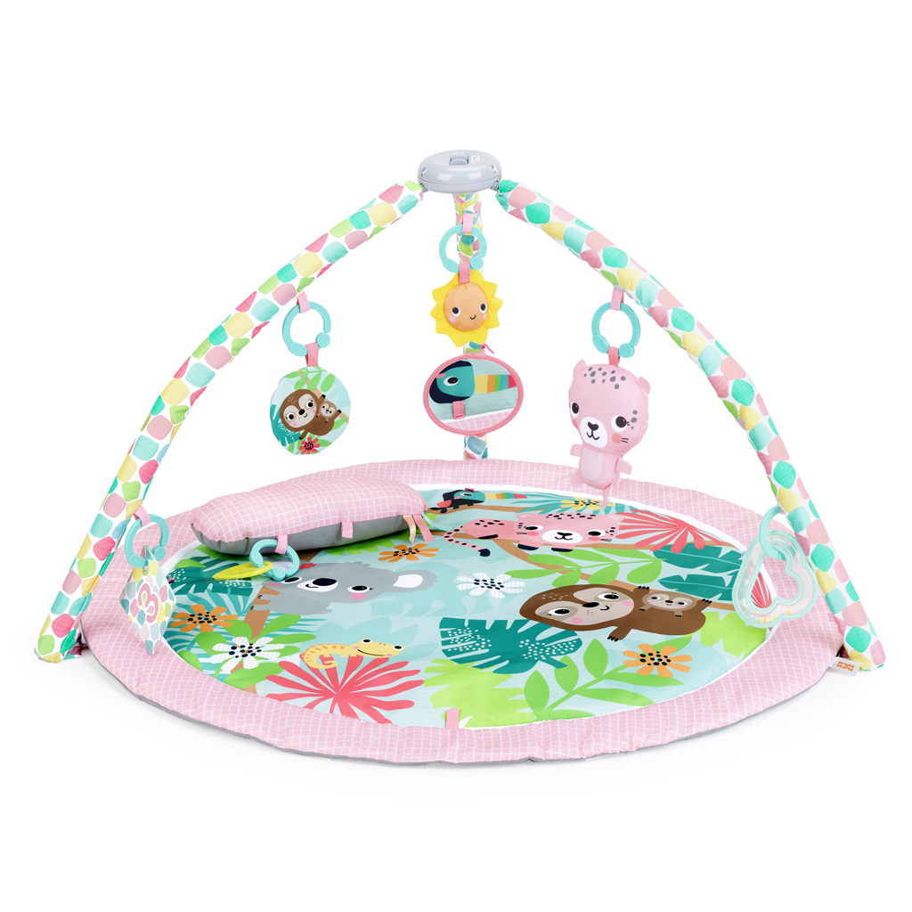 BRIGHT STARTS Deka na hraní pro rozvoj motoriky a smyslů POP 'N Wiggle Rosy Rainforest™, 0m+