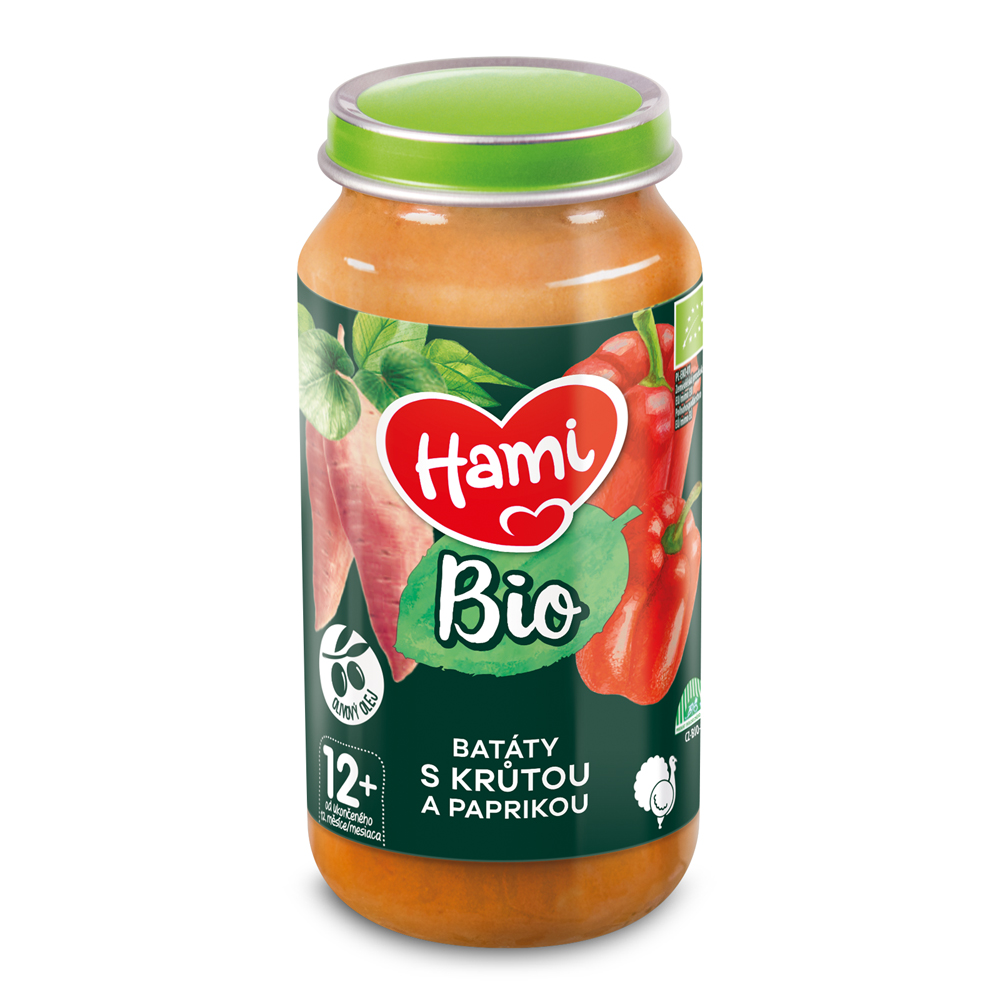 HAMI BIO Príkrm mäsovo-zeleninový Batáty s morkou a paprikou 250 g,