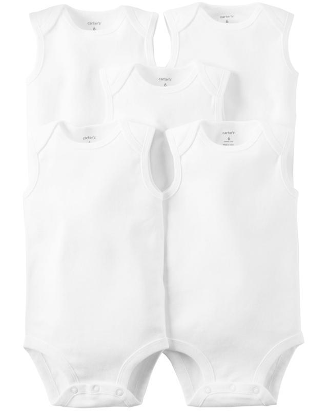 Obrázok CARTERS CARTER'S Body bez rukávov White neutrál LBB 5 ks 12 m /veľ. 80