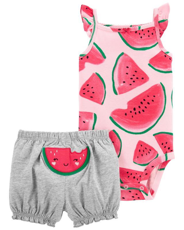 CARTER'S Set 2dielny body tielko, nohavice kr. Pink Watermelon dievča 9 m, vel. 74