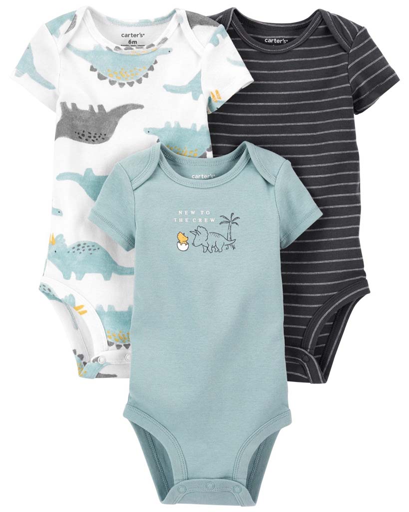 CARTER'S Body krátky rukáv Blue Dino chlapec LBB 3ks 3m