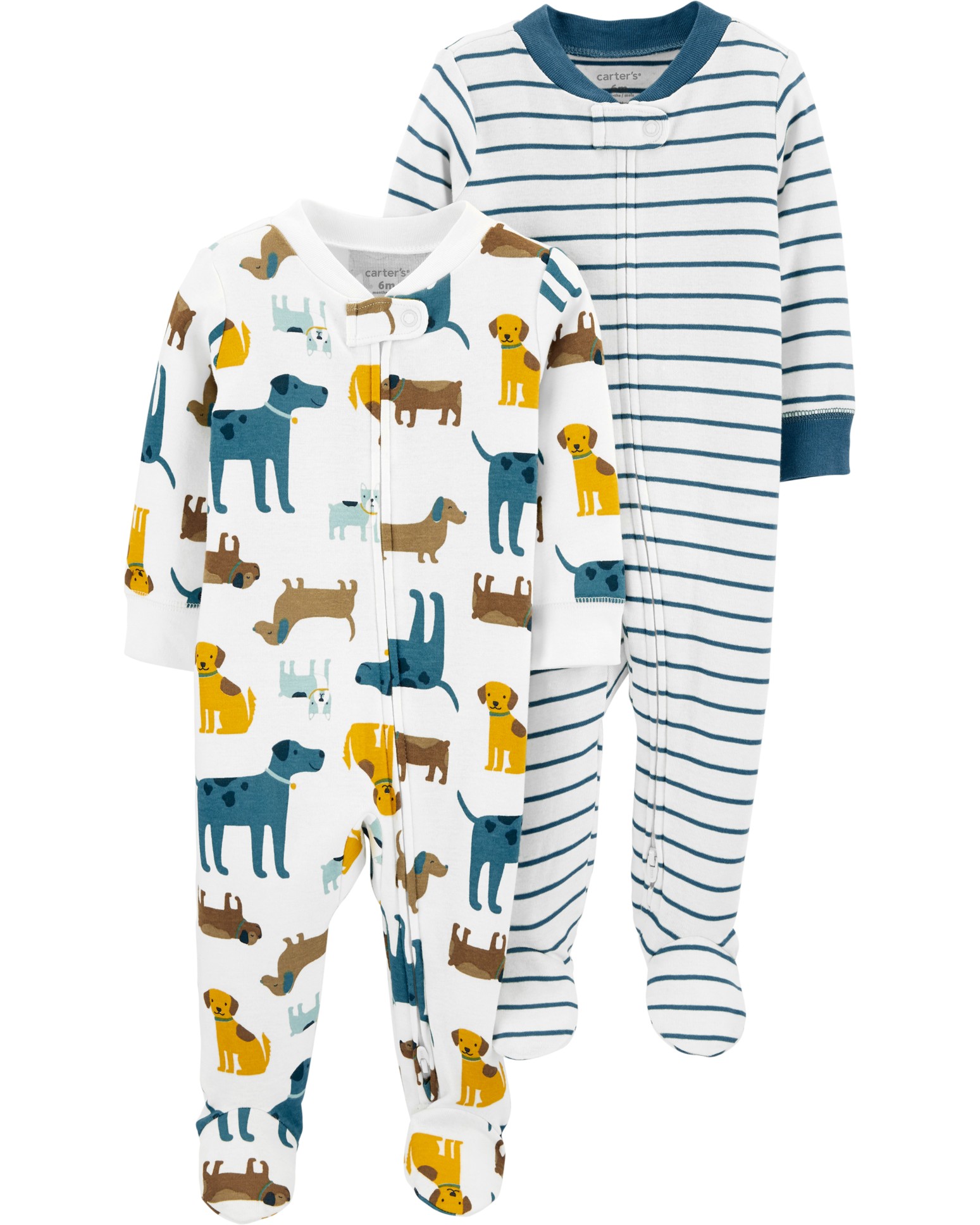 CARTER'S Overal na zips Sleep&Plays Dogs and Stripes chlapec LBB 2ks NB/ veľ. 56