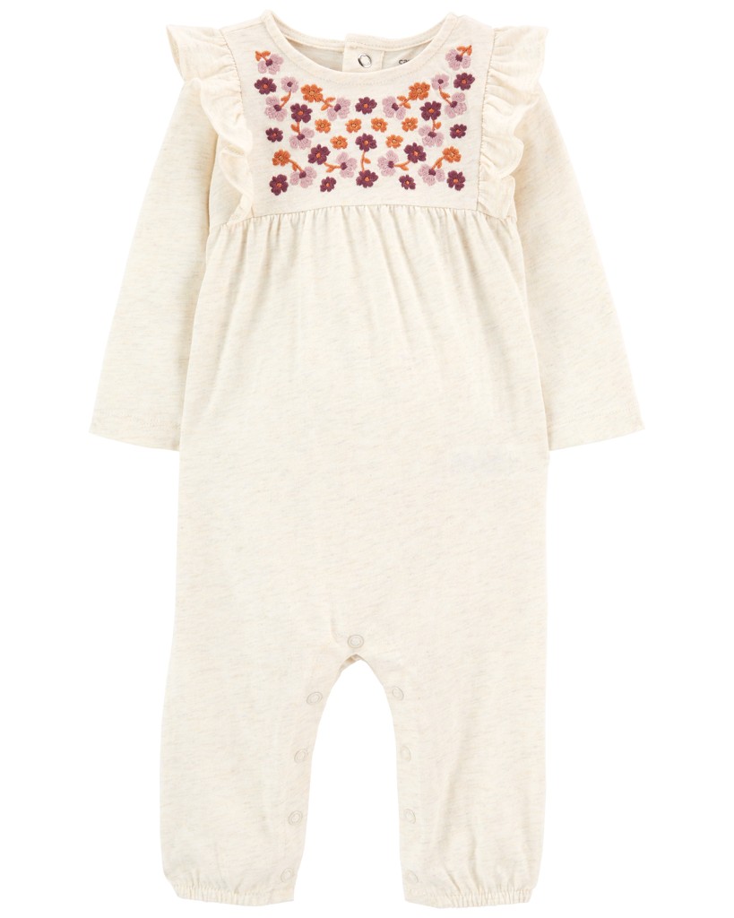 CARTER'S Overal bez nožičiek Tan Floral dievča NB