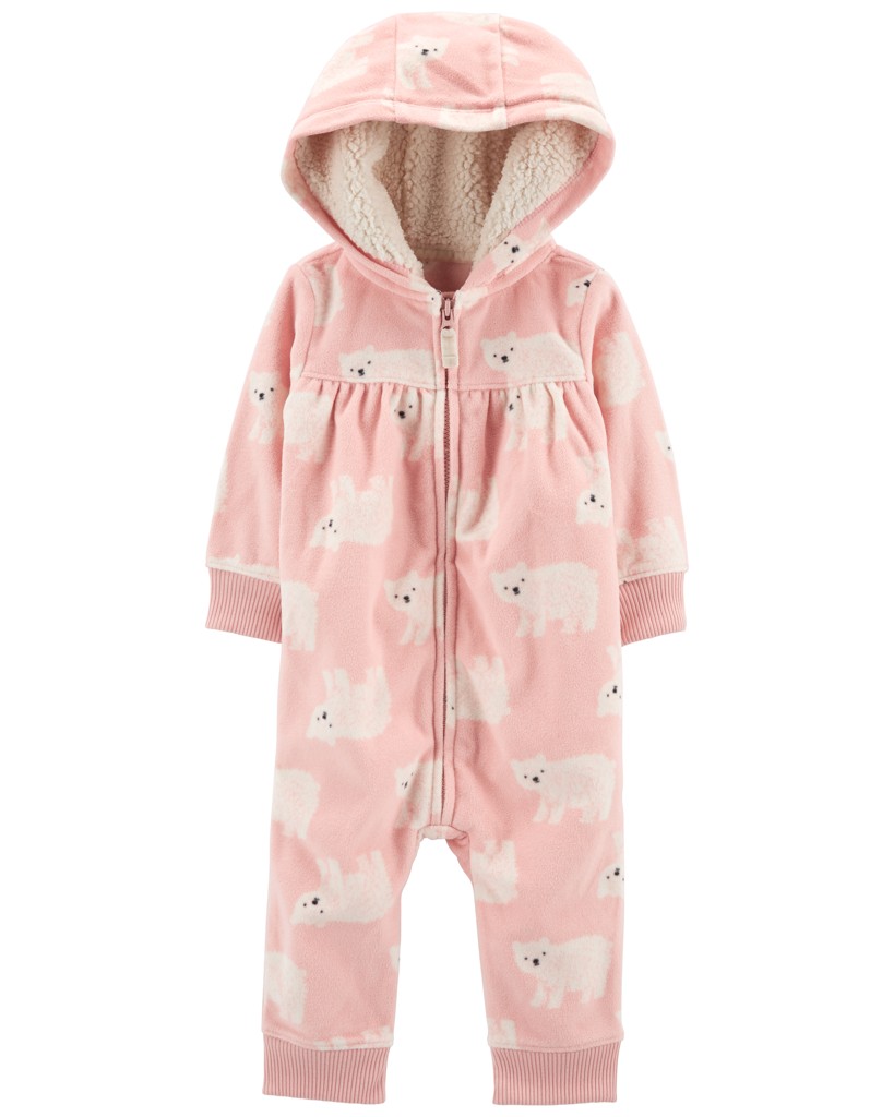 CARTER'S Overal bez nožiček přechodný Pink Bear dívka 3m
