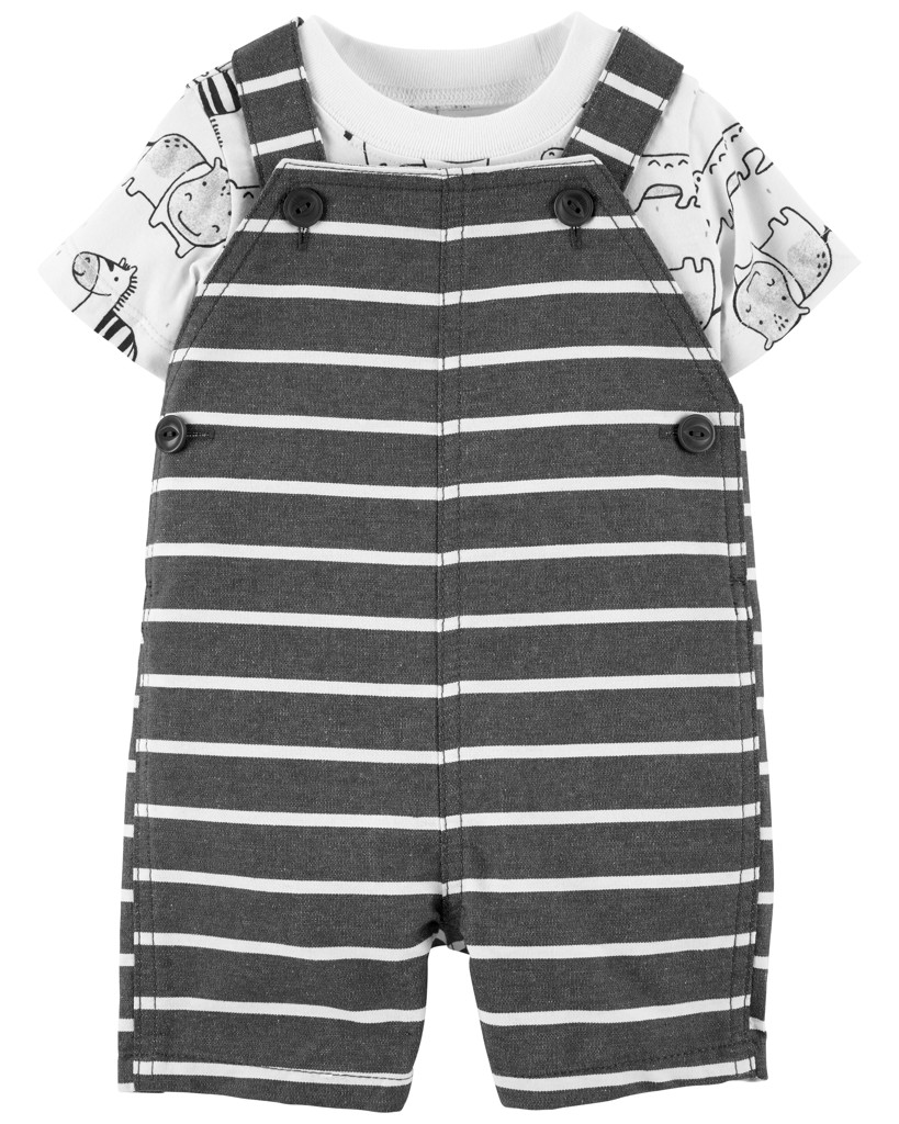 Obrázok CARTERS CARTER'S Set 2dielny trčko kr. rukáv, kraťasy na traky Stripe Safari chlapec 6m