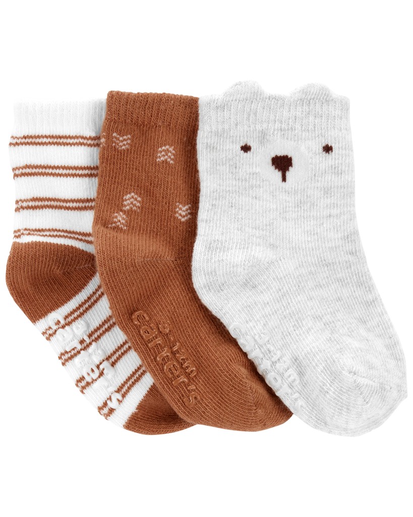 CARTER'S Ponožky Bear neutrál 3ks 3-12m
