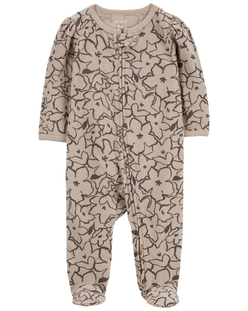 CARTER'S Overal na zips Sleep&Play Khaki Floral dievča 6m/ veľ. 68