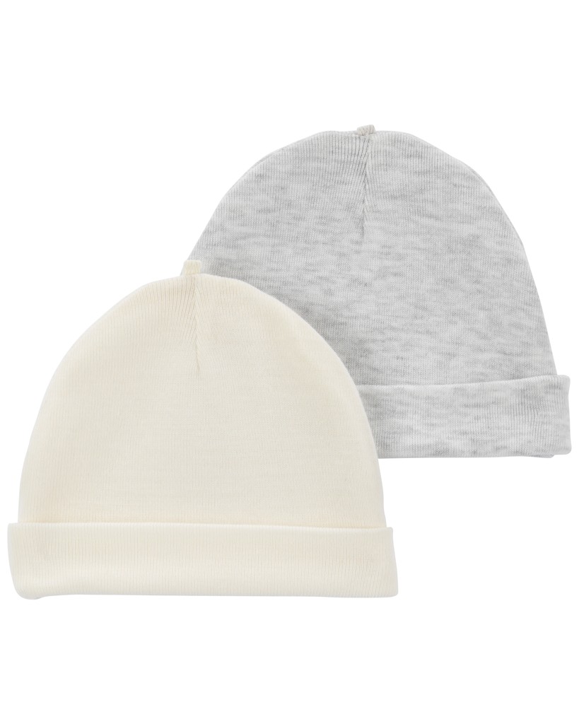 CARTER'S Čiapka Ivory/Grey neutrál MFL 2ks 0-3m