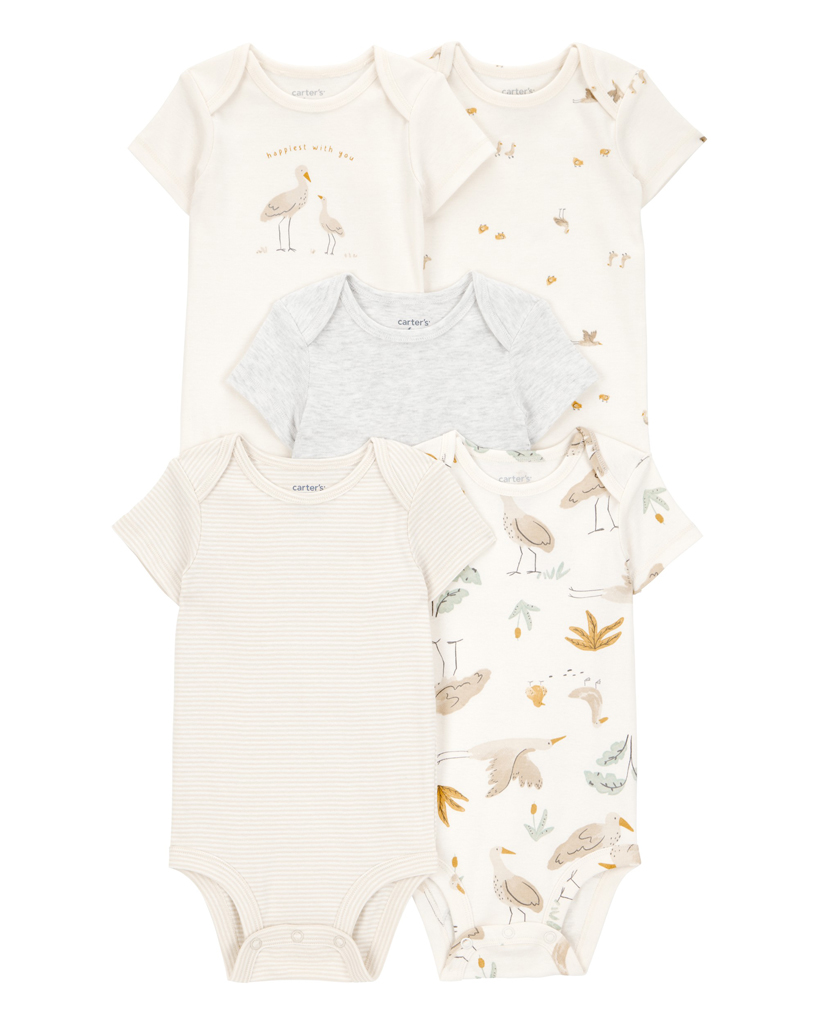 CARTER'S Body krátký rukáv Bird prints 5ks NB, vel. 56
