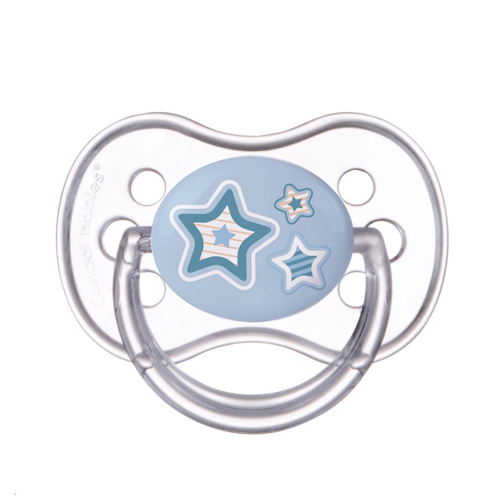 CANPOL BABIES Cumlík silikónový symetrický 18m+ Newborn Baby - modrá