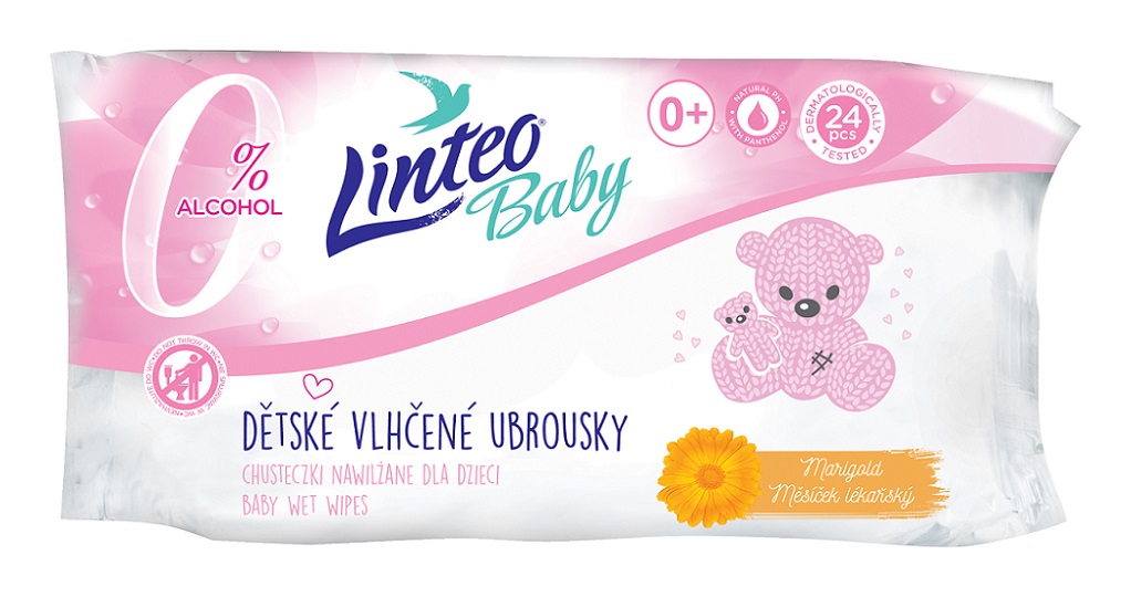 LINTEO BABY Vlhčené obrúsky Soft & Cream 24 ks