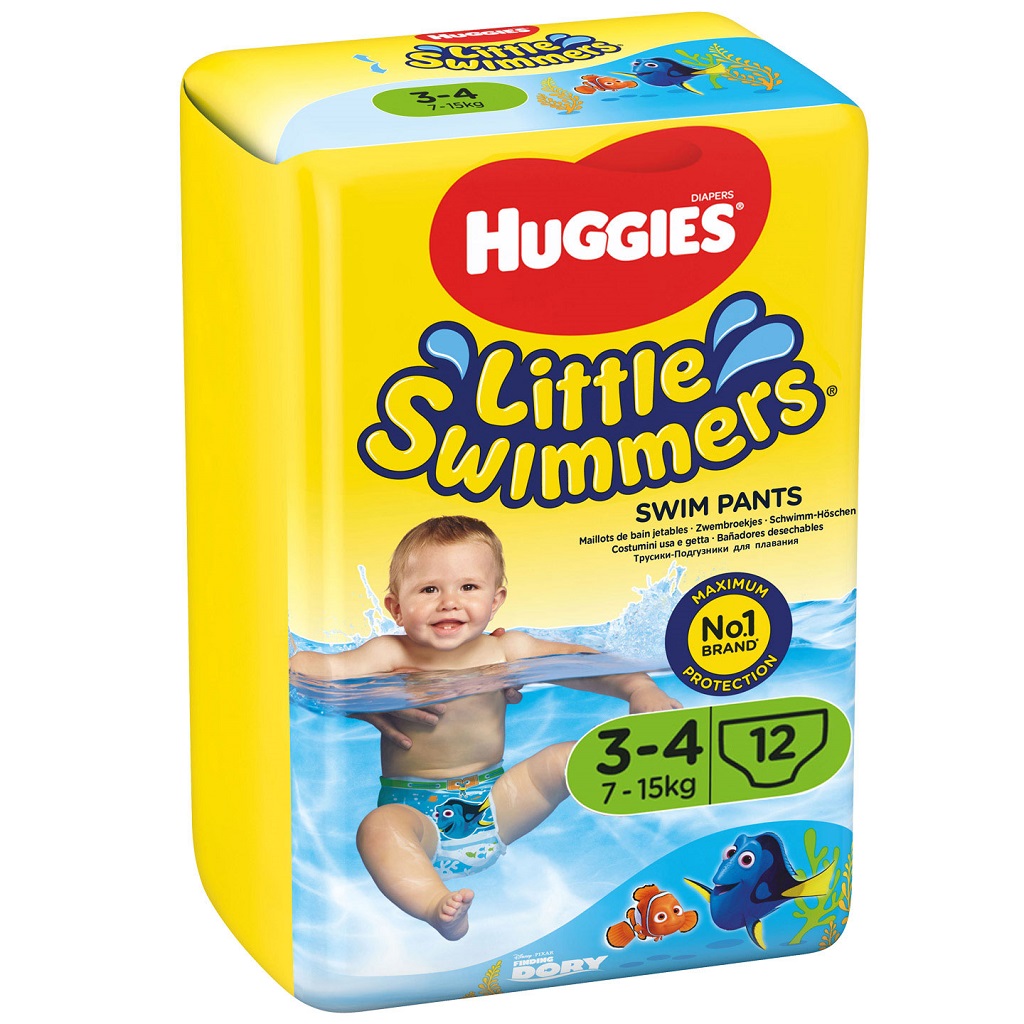 HUGGIES Little Swimmers Plienky do vody jednorazové 3-4 (7-15 kg) 12 ks