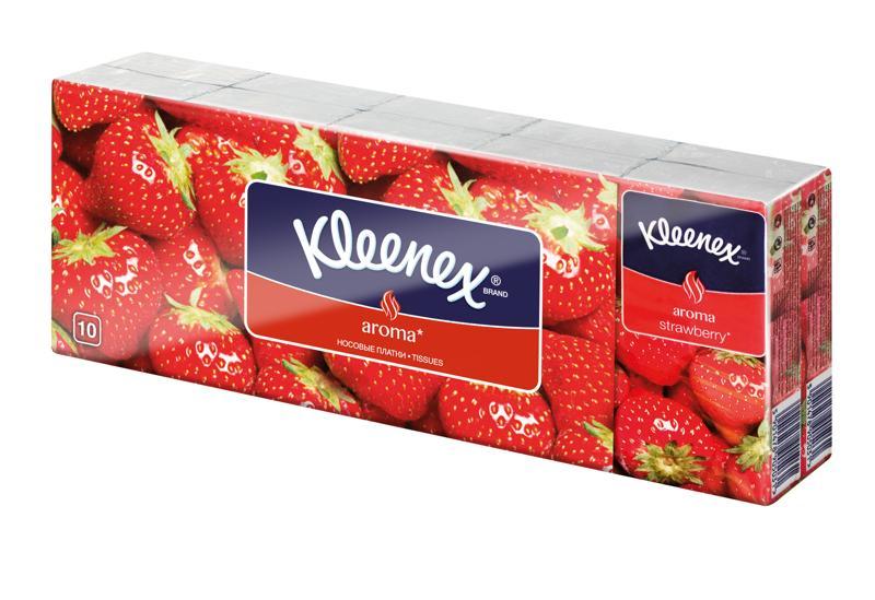 KLEENEX Papierové vreckovky Family hanks- Strawberry 10x 10 ks