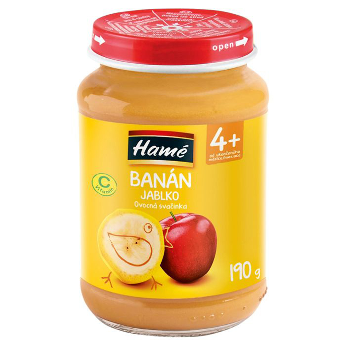 HAMÉ Príkrm ovocný Banán 190 g, 4m+