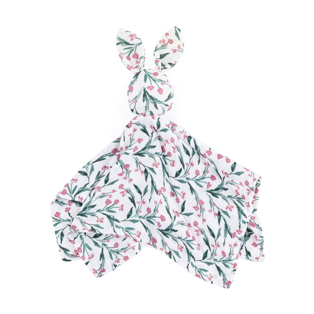 PETITE&MARS Mazlíček bambusový mušelínový Hugo Pink Meadow 0m+