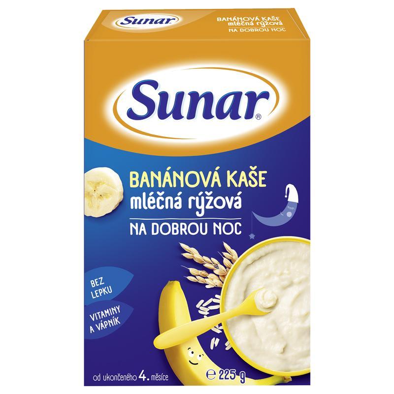 SUNAR Kaša mliečna ryžová na dobrú noc banánová 225 g