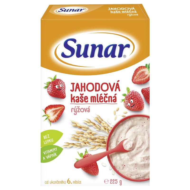 SUNAR Kaša mliečna ryžová jahodová 225 g