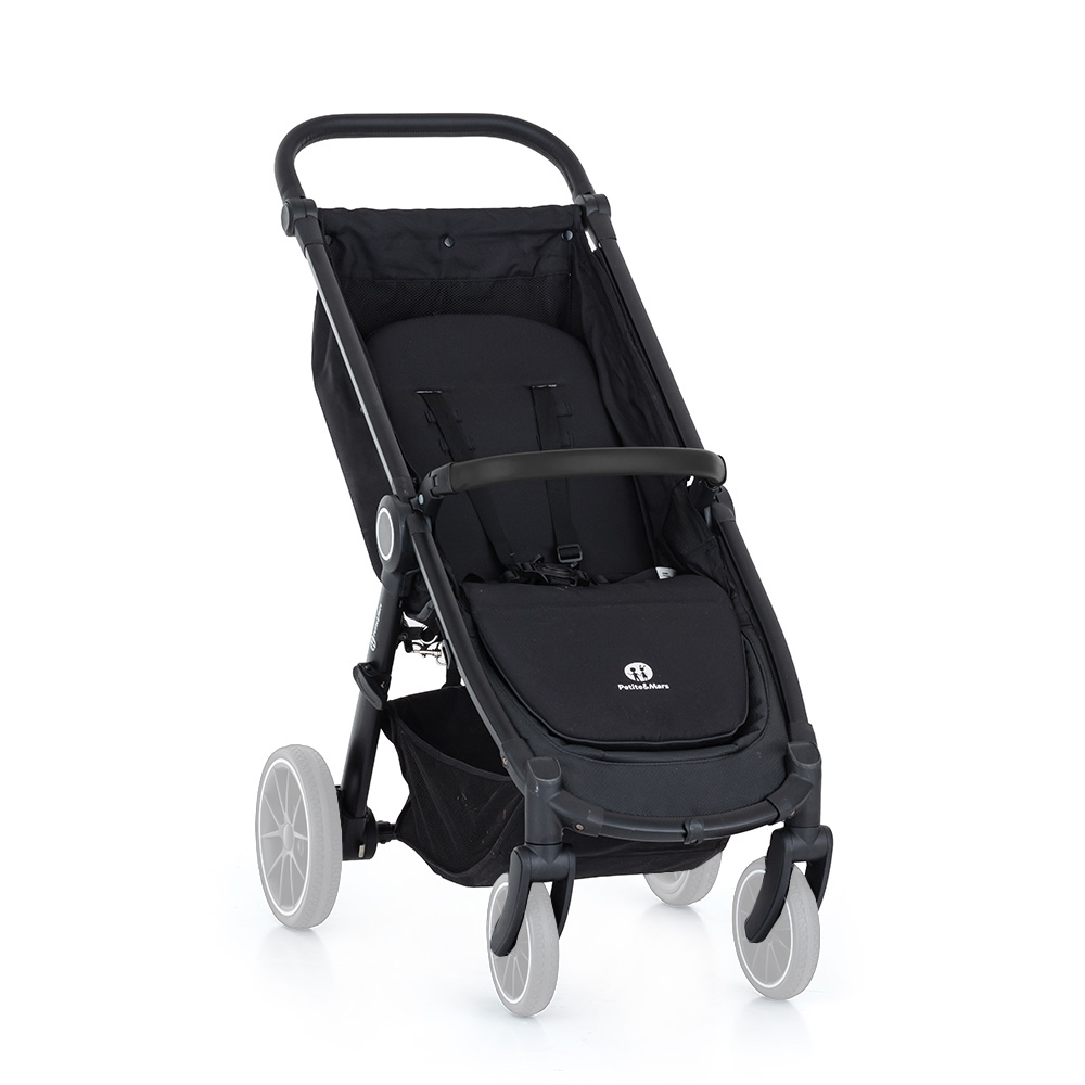 PETITE&MARS Kočárek Street+ Black konstrukce bez koleček