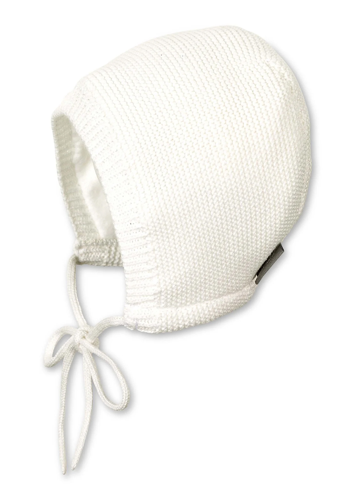 STERNTALER Čiapka pletená bavlna čepiec na viazanie ecru uni veľ. 39 cm- 3-4 m