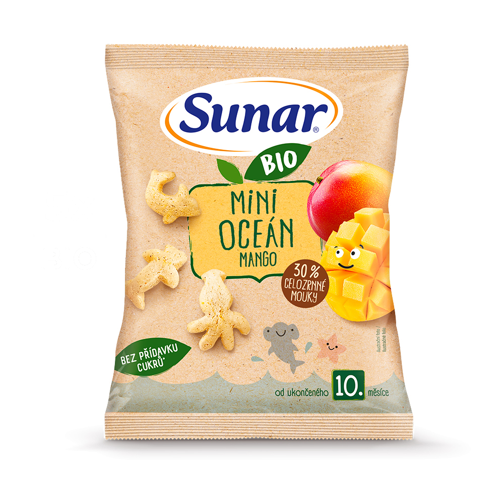SUNAR BIO Chrumky Mini oceán mango 18g