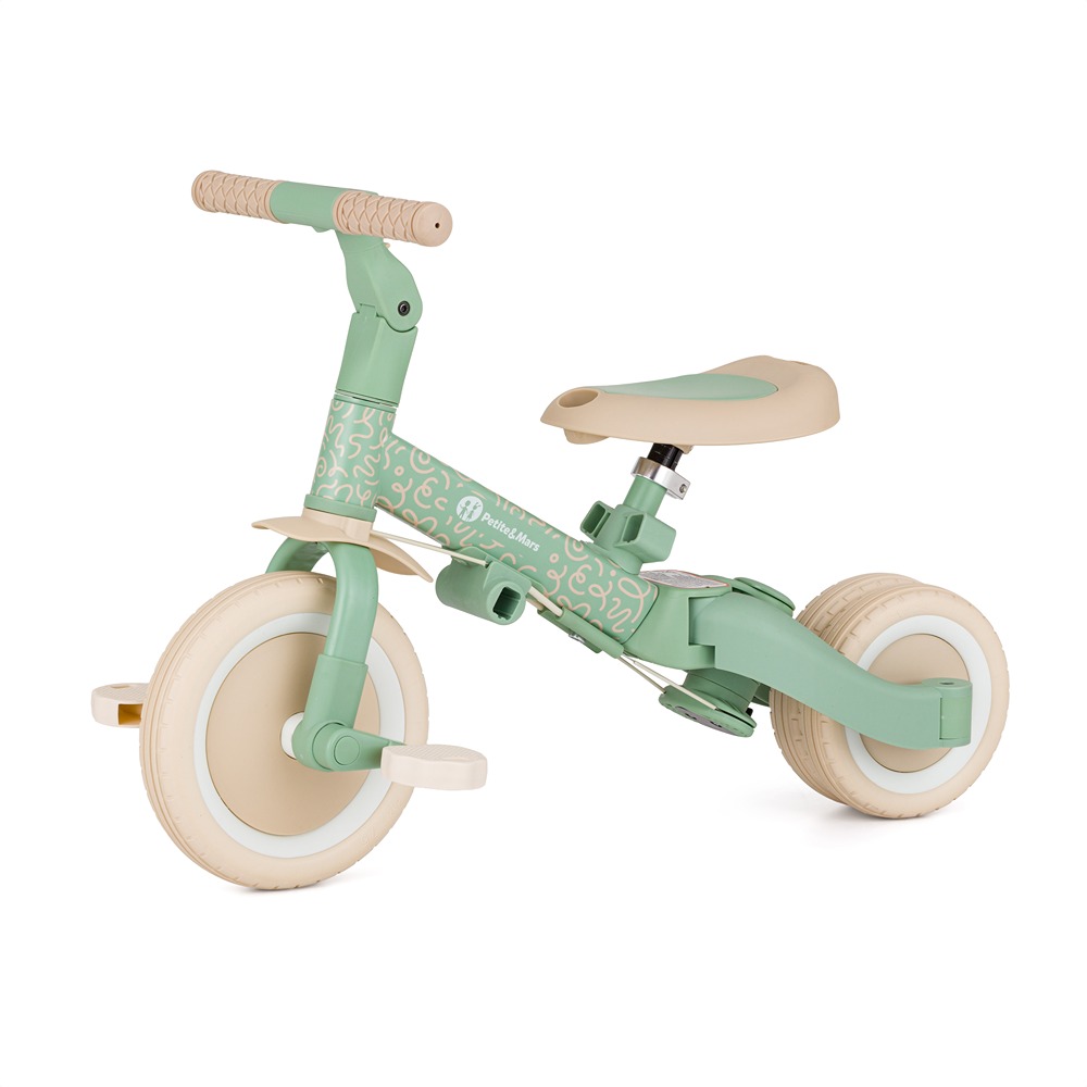 PETITE&MARS Tříkolka multifunkční 5v1 Turbo - limitovaná edice Green Twist