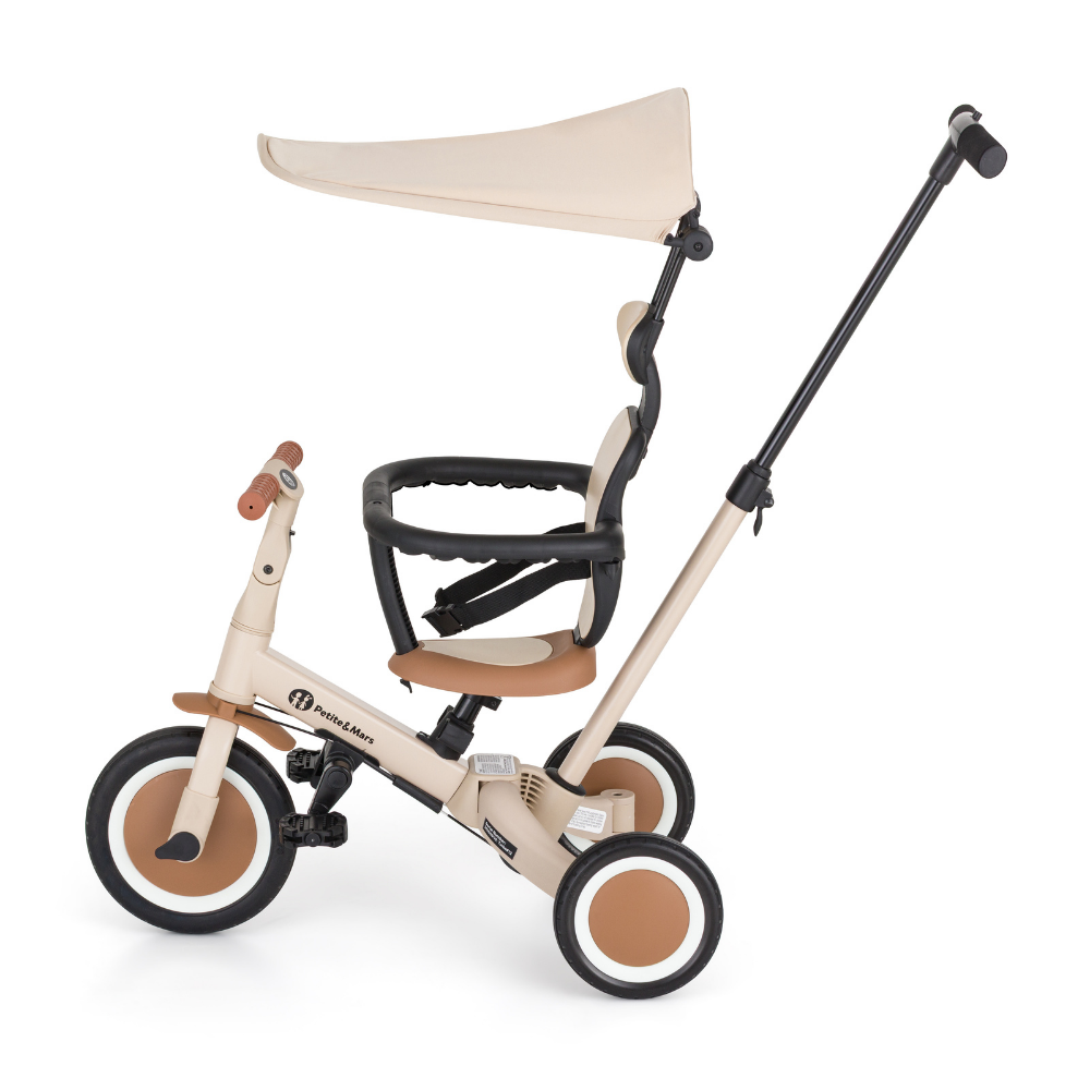 PETITE&MARS Turbo Plus Desert Sand multifunkciós tricikli napellenzővel