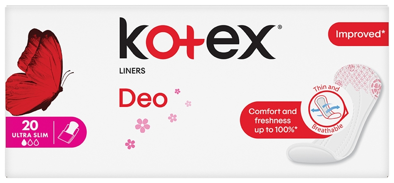 KOTEX Slipové vložky Liners Ultraslim Deo 20 ks