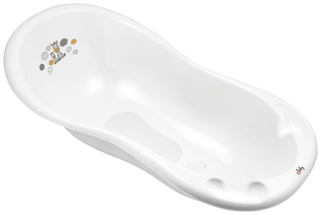 MALTEX Vanička Zebra 100 cm se špuntem a protiskluzovou podložkou - white