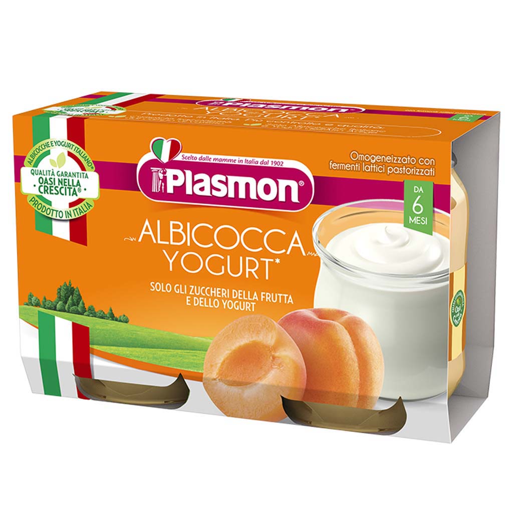 PLASMON Dezert bezlepková jogurt a marhuľa 2x120 g, 6m+