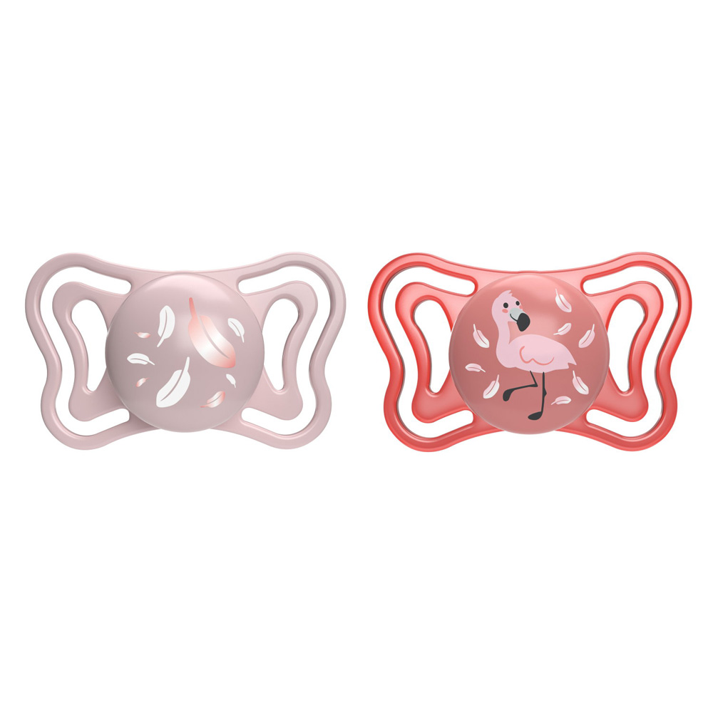 CHICCO Dudlíky Physio Light silikonové růžové 6-16m, 2 ks