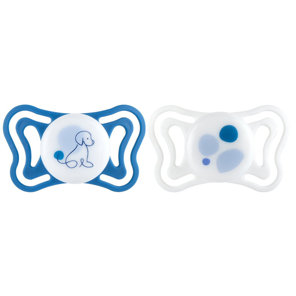 CHICCO Dudlíky Physioforma Light silikonové ortodontické modré 6-16m, 2 ks