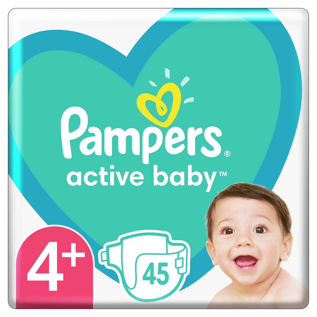PAMPERS Active Baby Plienky jednorazové 4+ (10-15 kg) 45 ks