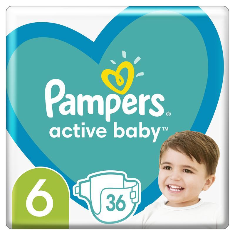 PAMPERS Active Baby jednorazové plienky veľ. 6, 36 ks, 13-18 kg