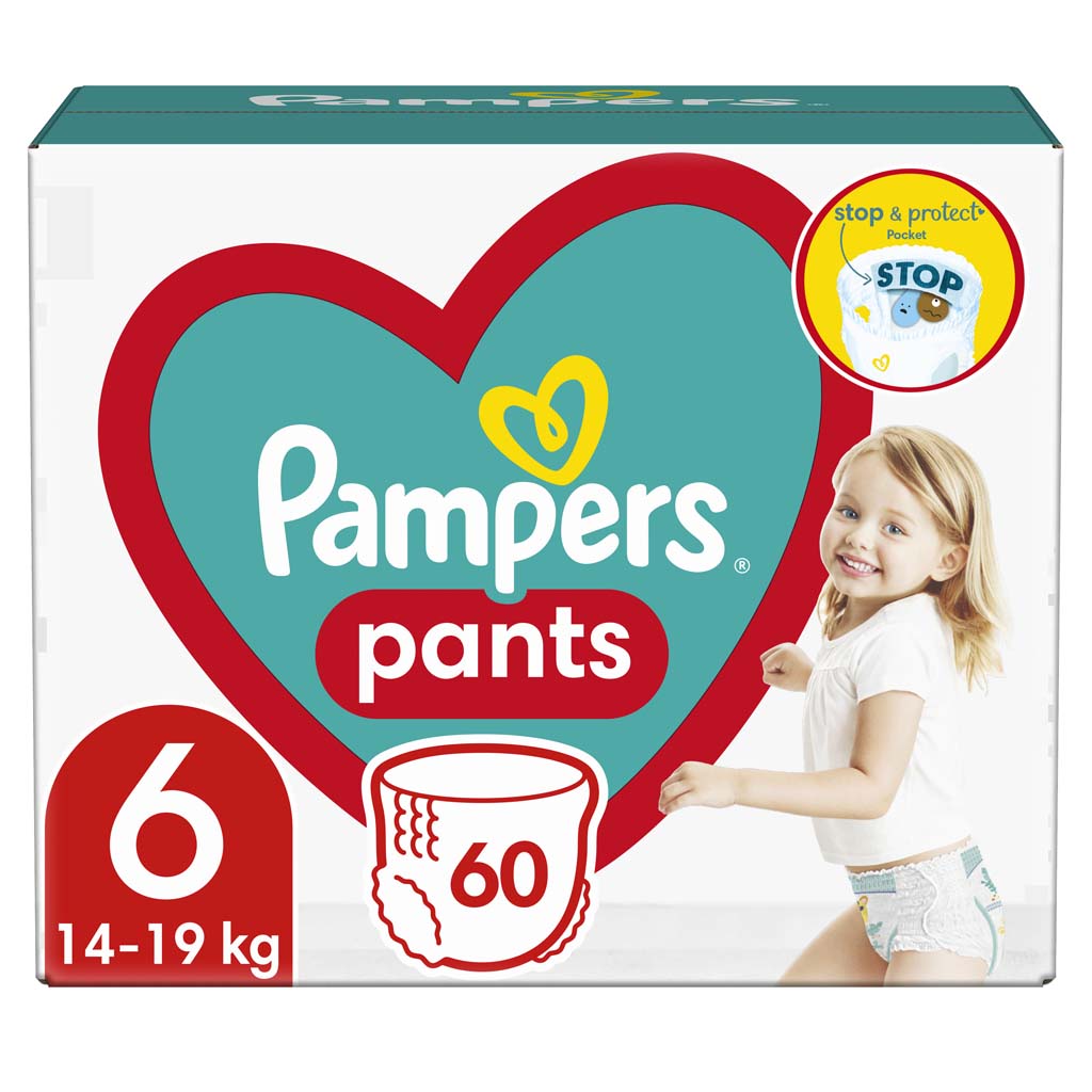 PAMPERS Pants plienkové nohavičky veľ. 6, 60 ks, 15 kg+