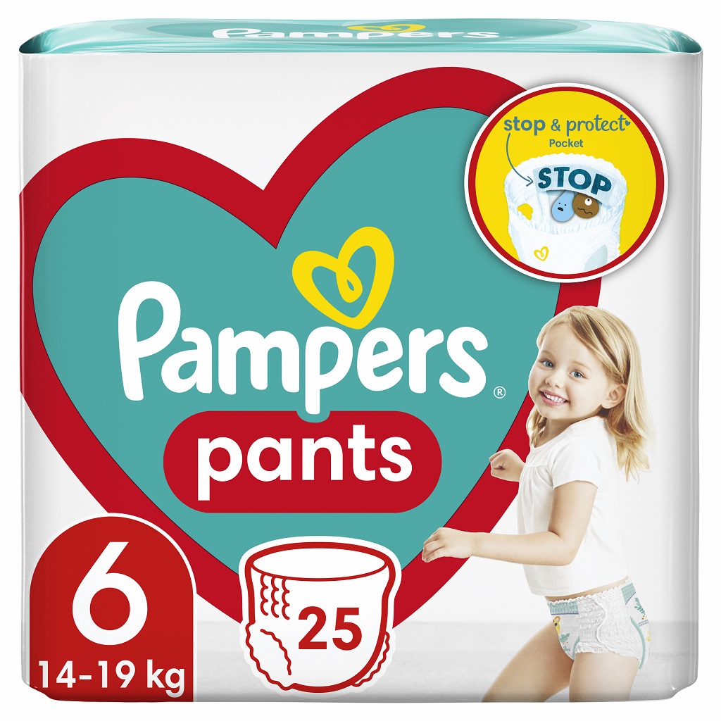 PAMPERS Pants Nohavičky plienkové jednorazové 6 (15 kg+) 25 ks