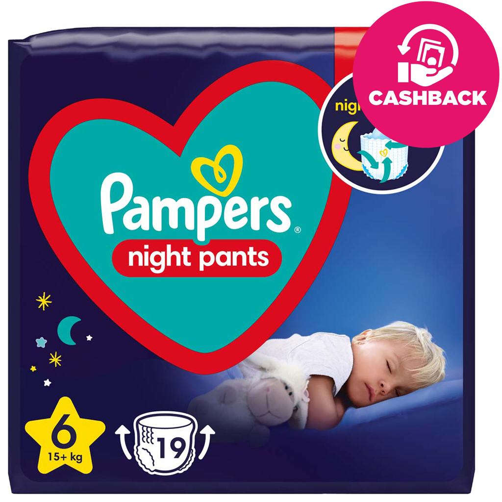 PAMPERS Night Pants Nohavičky plienkové veľ. 6, 19 ks, 15 kg+